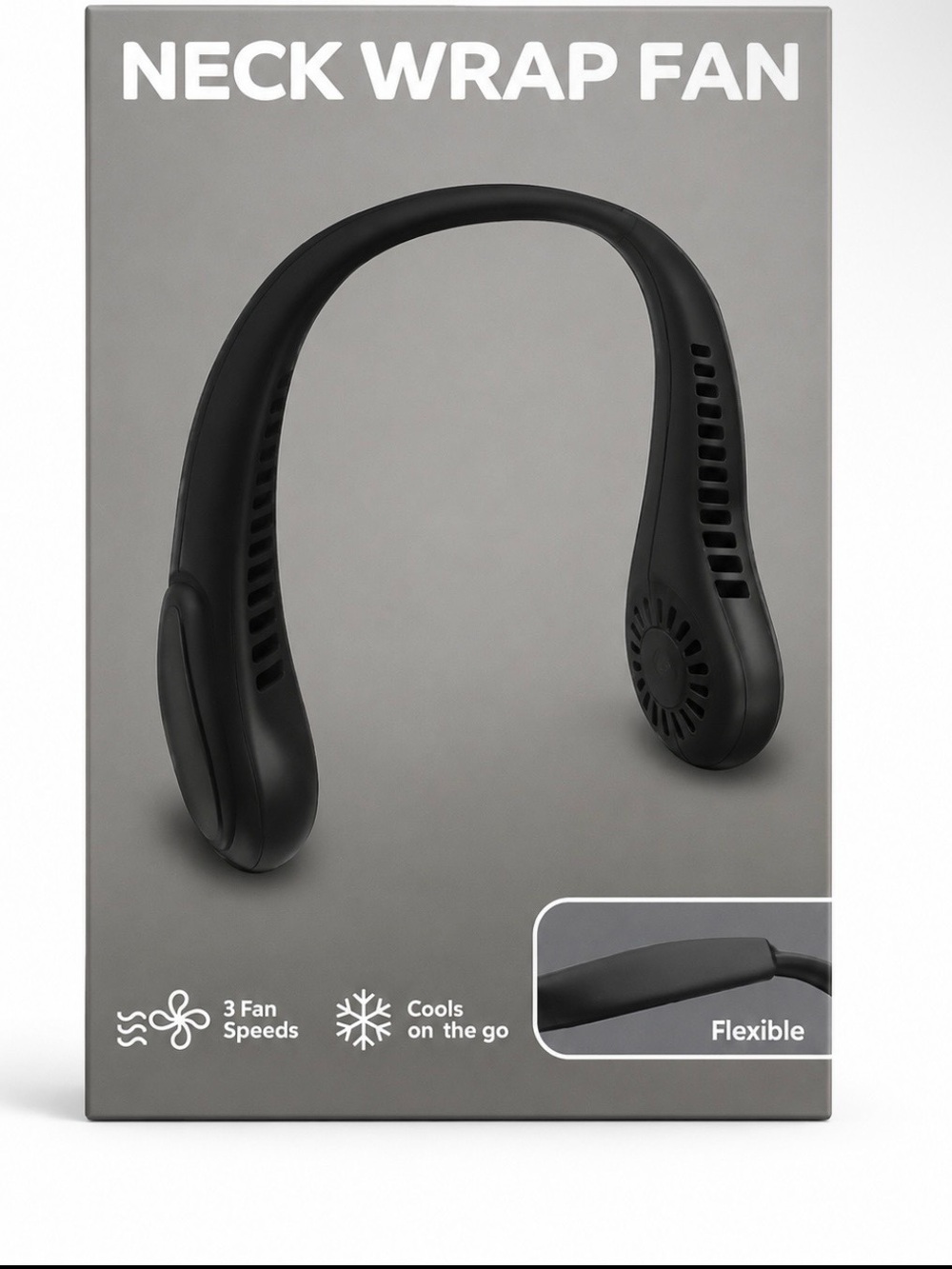 Neck Wrap Fan - Black Portable Hands-Free Fan